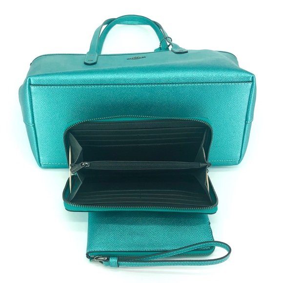 3PCS Coach City Zip Top Tote Wallet Wristlet Set - Picture 4 of 8